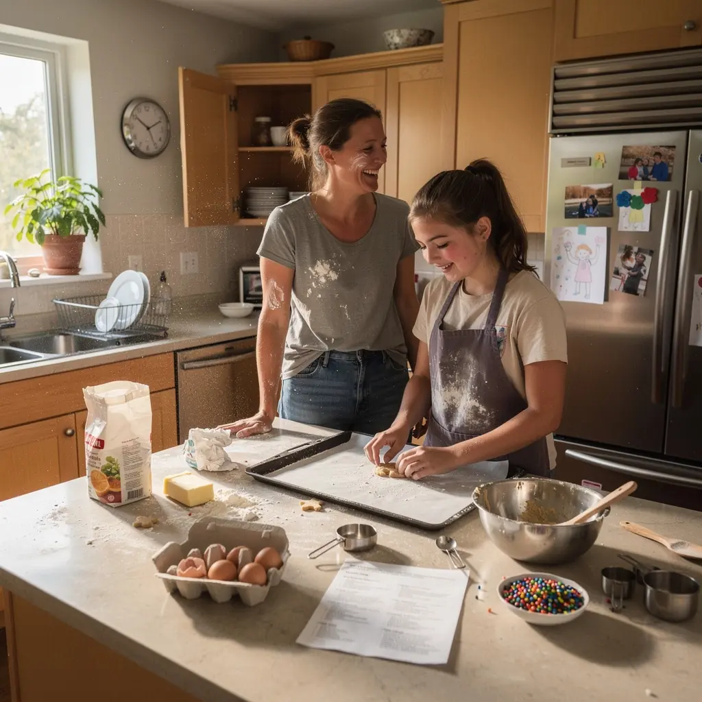 Ruhige Nachbarschaft mit Einfamilienhäusern und viel Grünfläche.